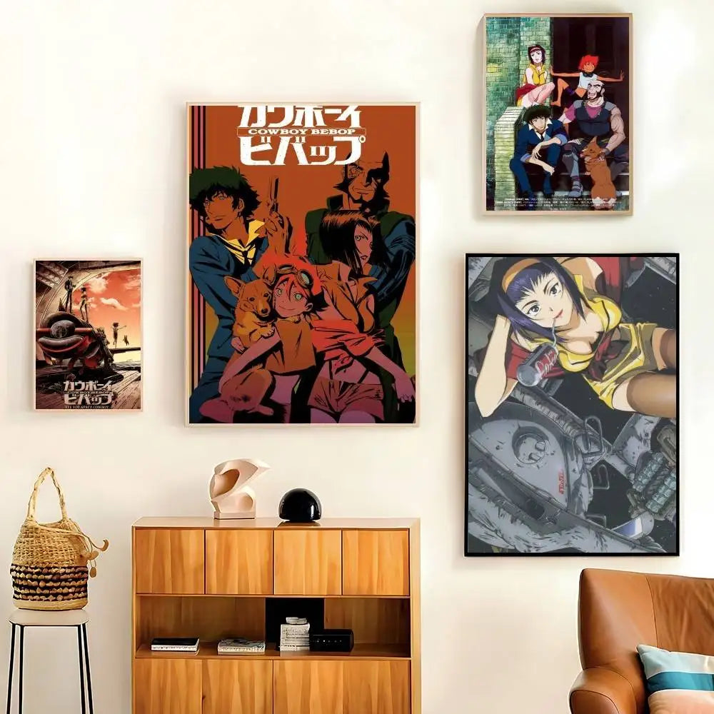 Hot Japan Anime Cowboy Bebop Poster HD Quality Wall Art Retro Posters For Home Room Wall Decor Kawaii Room Decor