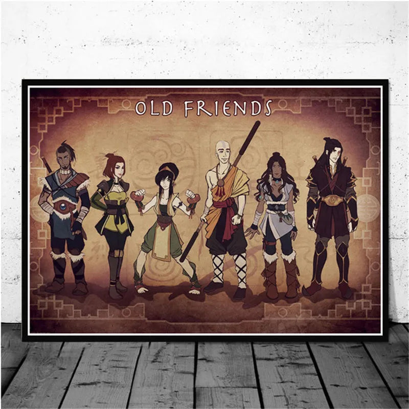 Avatar The Last Airbender Aang Fight Anime Art Poster Canvas Painting Wall Picture For Home Decor Posters and Prints