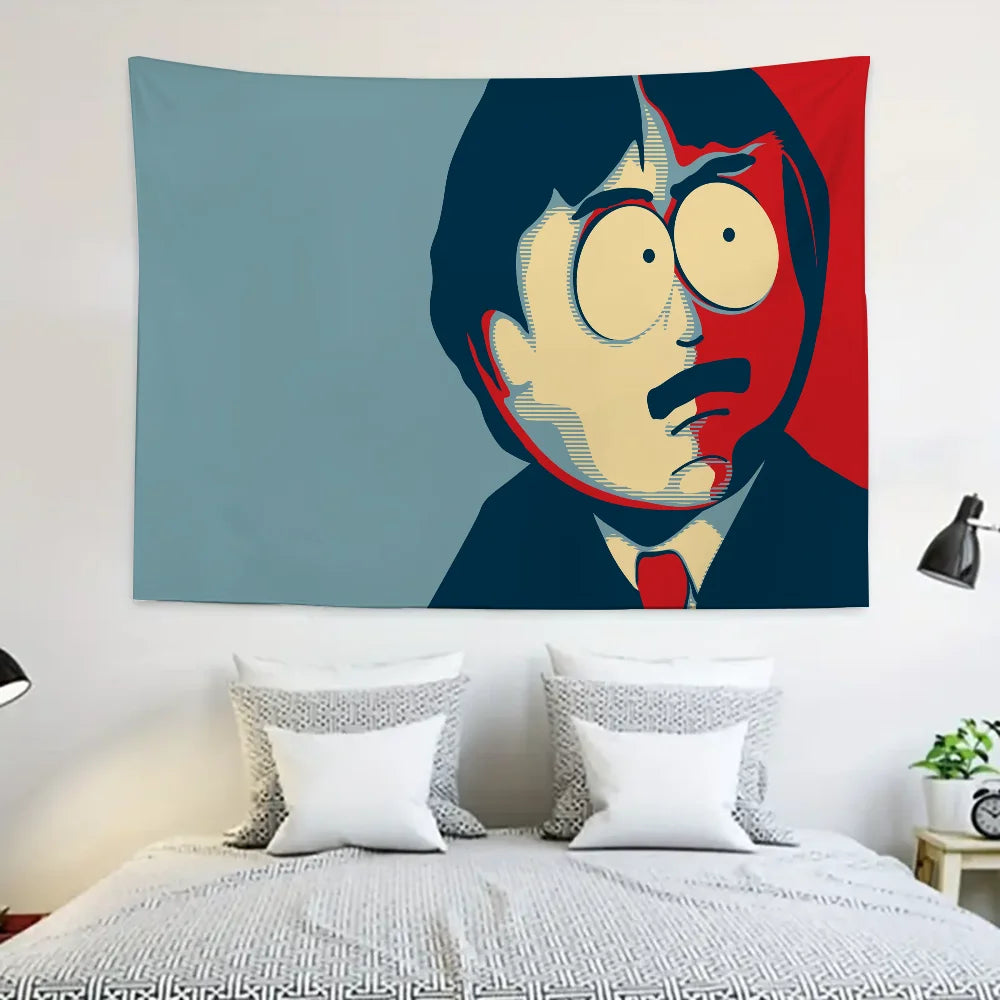 S-SouthS Park Funny Anime Tapestry Decoration party Background Hanging Cloth Bedroom Tapestry Room Decor Aesthetic