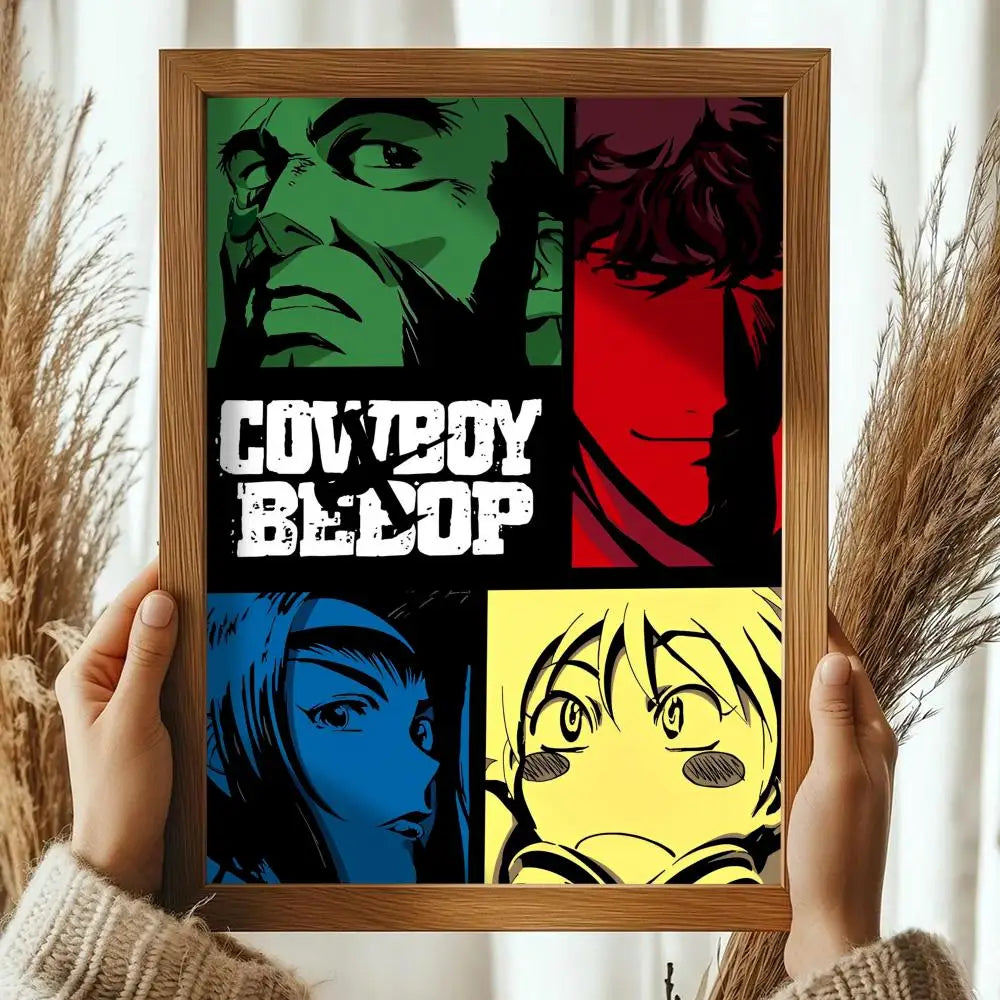 Classic Anime C_Cowboy B_Bebop Poster Decorative Wall Art Stickers Mural Photo Print for Home Living Room Hallway Decor