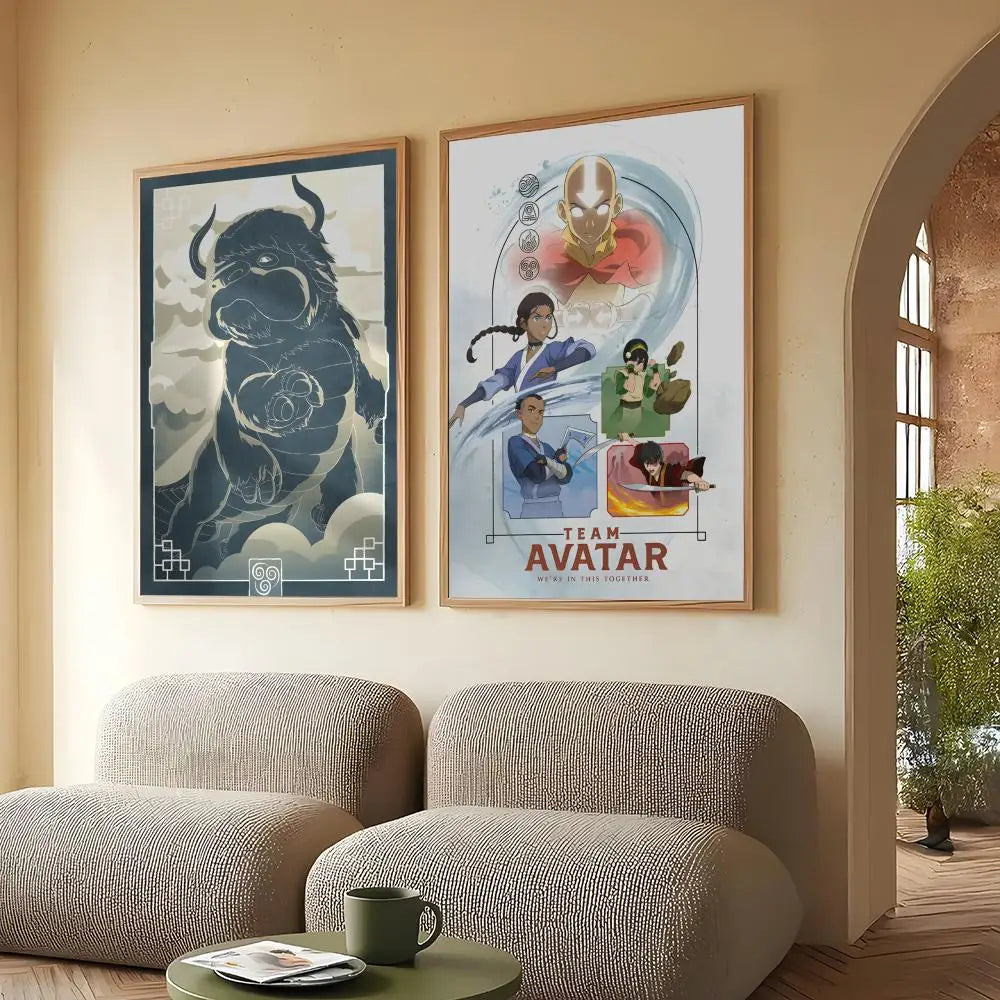 A-A-Avatar The Last Airbender Poster HD Anime Hot Theme Singer/OST/Movie-Waterproof Self-Stick Home Decor