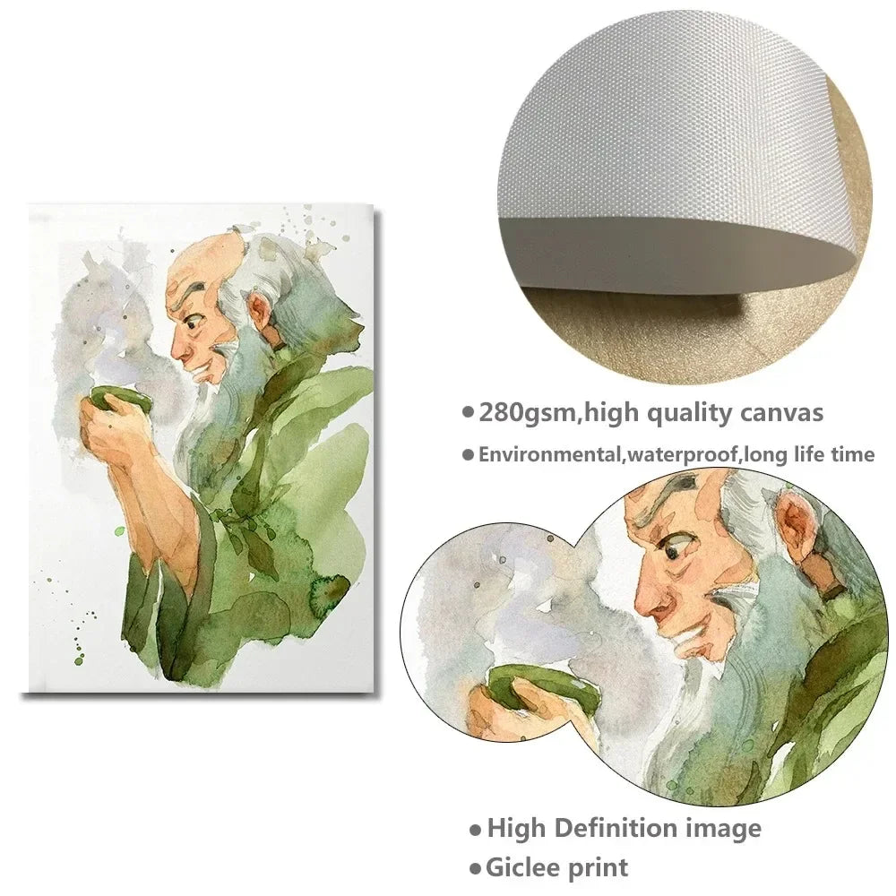 Avatar The Last Airbender Watercolor Painting Art Print Posters And Print Wall Art Painting Wall Picture Living Room Decor