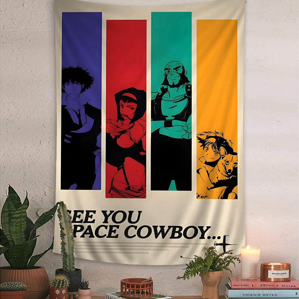 C-Cowboy Bebop Cartoon Tapestry Wall Hanging Decoration Household Home Decor