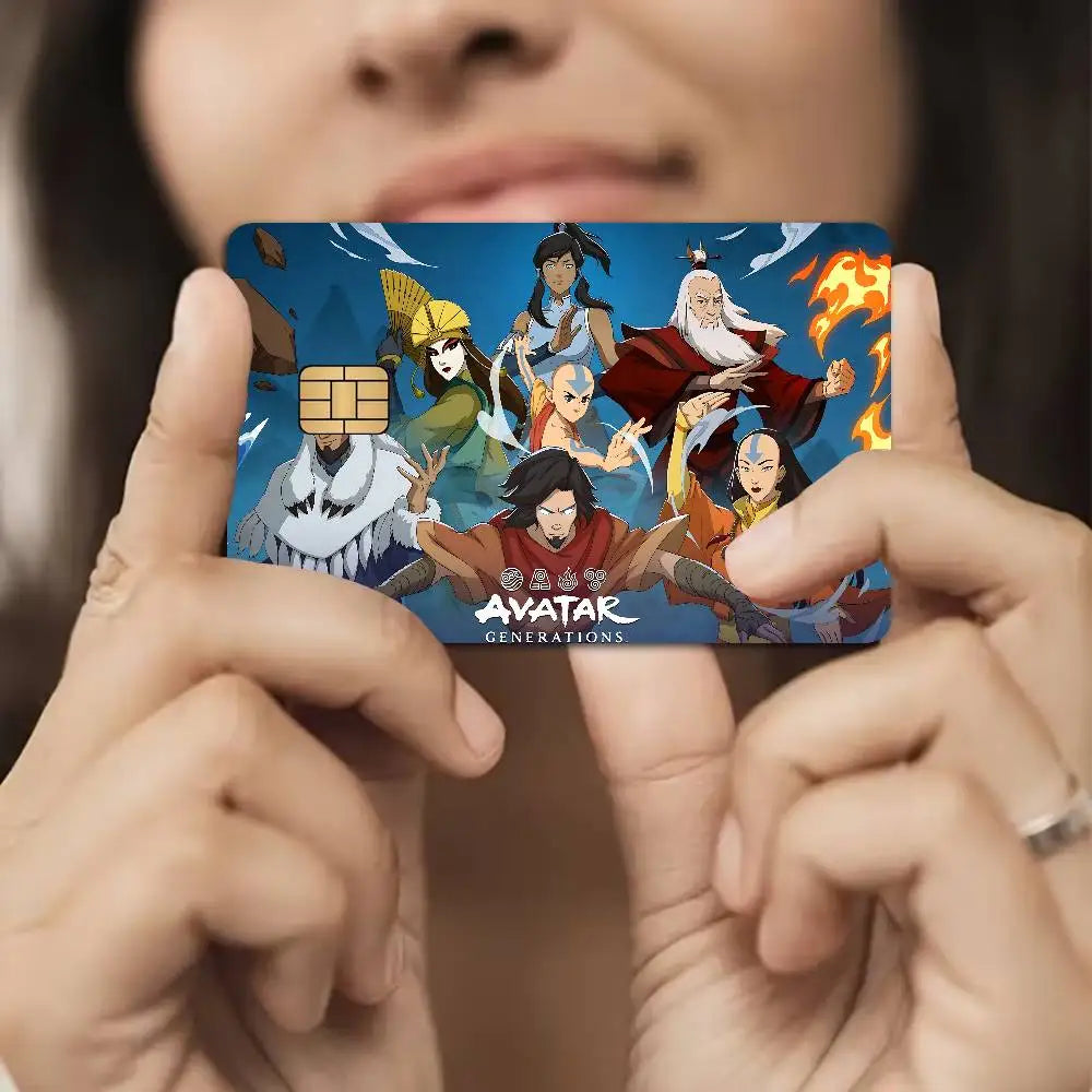 Avatar The Last Airbender Anmie Sticker Film Skin Cover for Credit Card Debit Bank Card Front