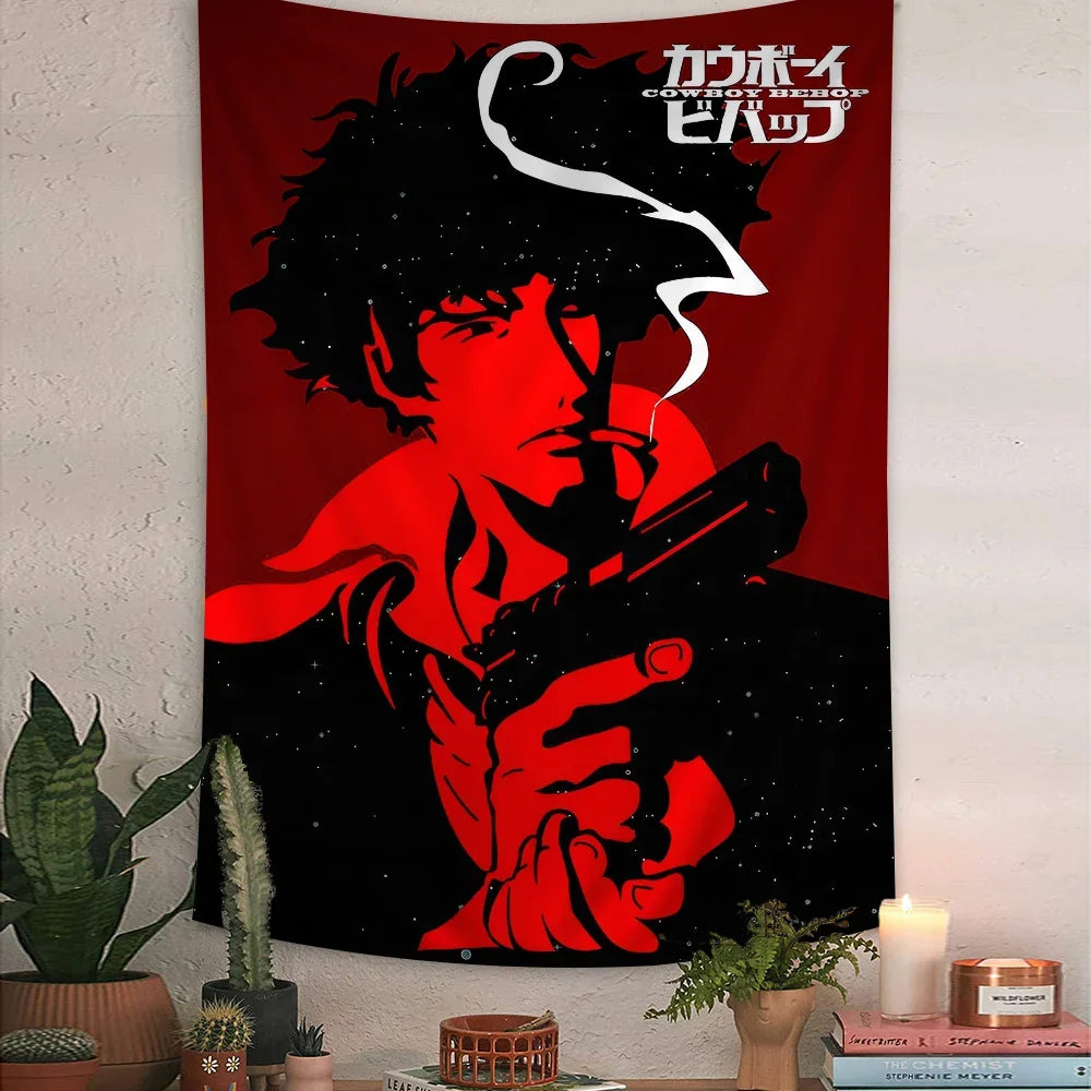 C-Cowboy Bebop Cartoon Tapestry Wall Hanging Decoration Household Home Decor