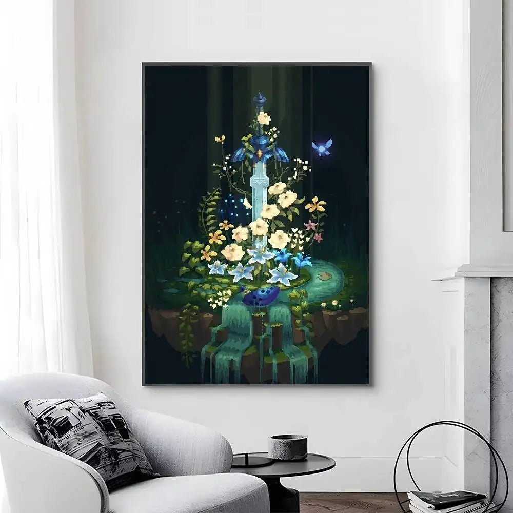 Game L-Legend of Z-elda Cool Breath of The Wild Posters Self Adhesive Waterproof Ideal For Living Room Bedroom Bar Decoration