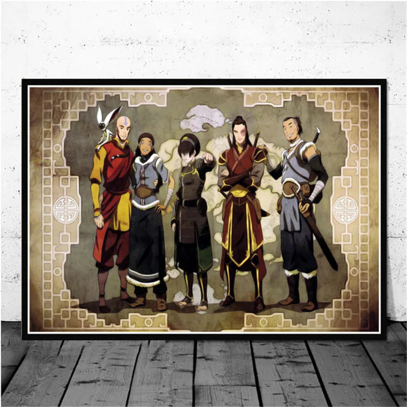 Avatar The Last Airbender Aang Fight Anime Art Poster Canvas Painting Wall Picture For Home Decor Posters and Prints