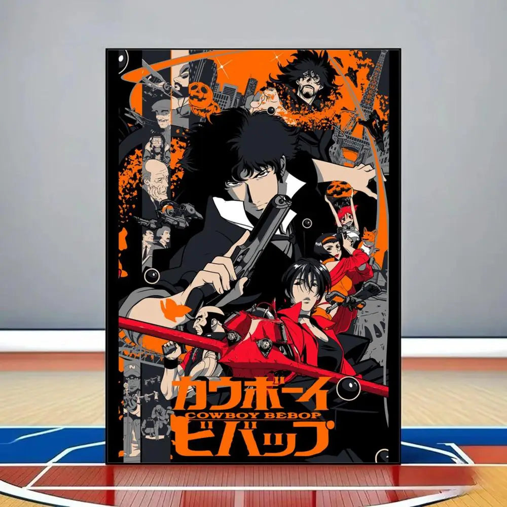 C-Cowboy B-Bebop Anime Poster HD PVC Self Adhesive Wall Art - Waterproof Reusable For Home Office Cafe