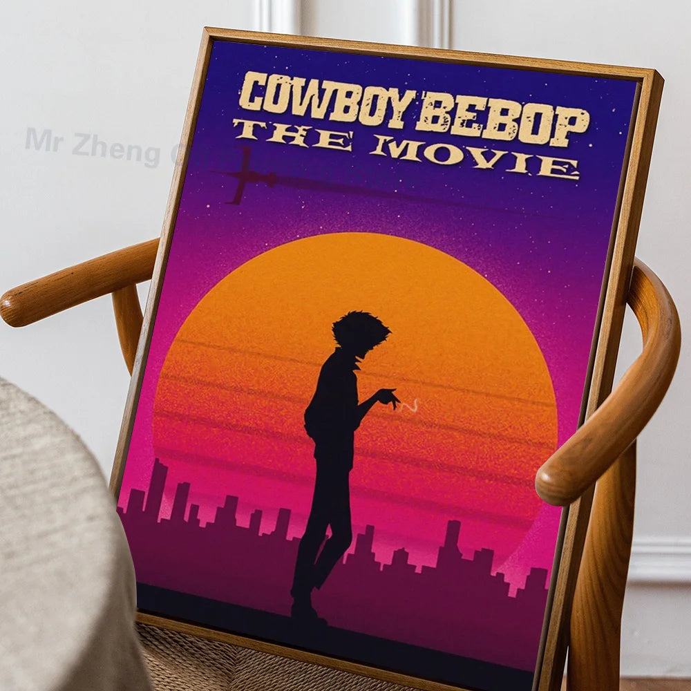 Anime Cowboy Bebop Poster Self-adhesive Art Waterproof Paper Sticker Coffee House Bar Room Wall Decor