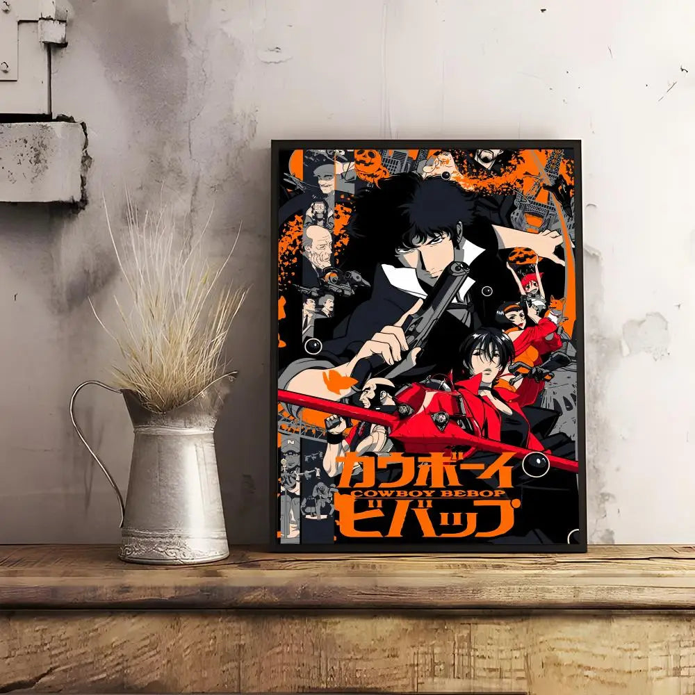 Classic Anime C_Cowboy B_Bebop Poster Decorative Wall Art Stickers Mural Photo Print for Home Living Room Hallway Decor