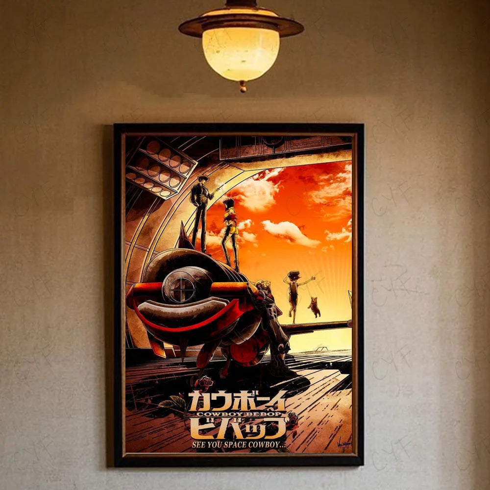 Anime C-Cowboy B-Bebop Poster Poster Wall Art Painting For Home Room Decoration Bedroom Wall Decor Canvases Waterproof Posters