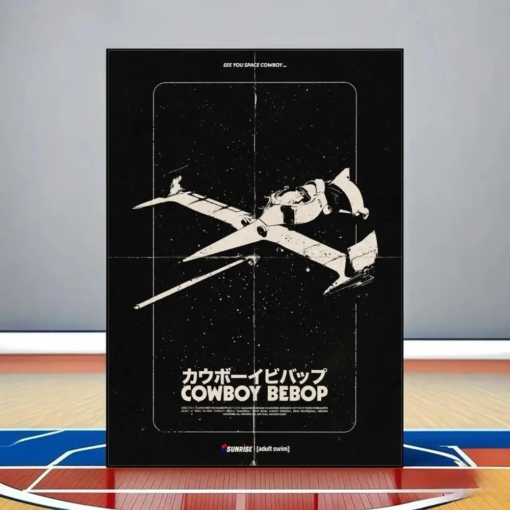 C-Cowboy B-Bebop Anime Poster HD PVC Self Adhesive Wall Art - Waterproof Reusable For Home Office Cafe