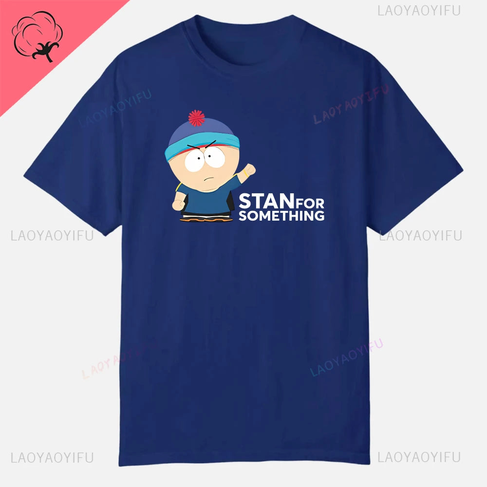 S-South Park Custom Clothes Funny Tops Printed Cotton Short Sleeve Plain Tees Clothing Men Streetwear Graphic T-shirt Quality