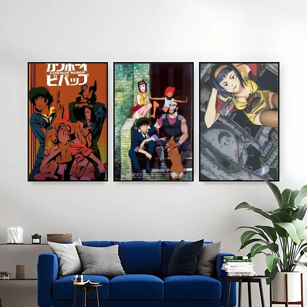 Hot Japan Anime Cowboy Bebop Poster HD Quality Wall Art Retro Posters For Home Room Wall Decor Kawaii Room Decor