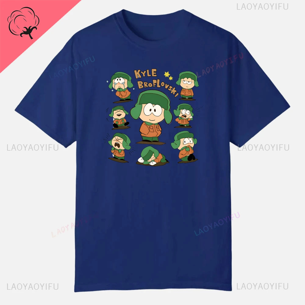 S-South Park Custom Clothes Funny Tops Printed Cotton Short Sleeve Plain Tees Clothing Men Streetwear Graphic T-shirt Quality