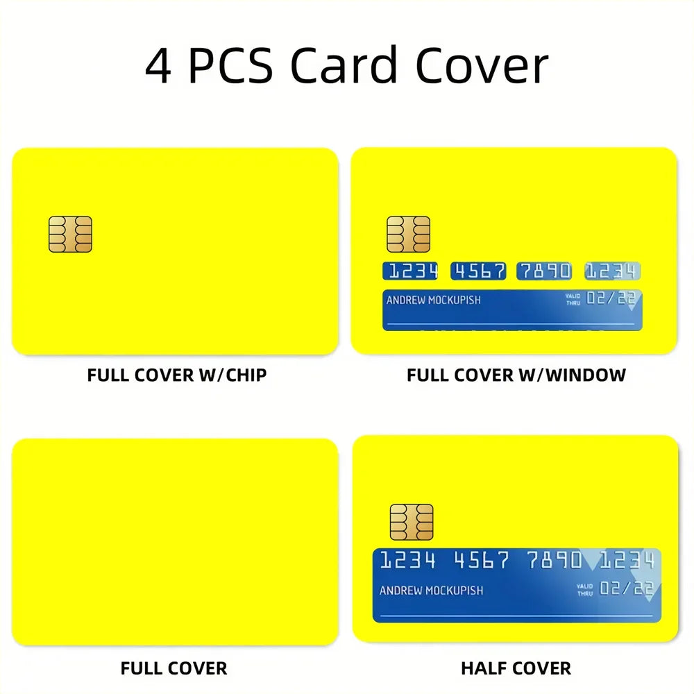Anime C-CowboyES Cartoon B-BebopES Credit Skin Cover Card Stickers 4PCS Film Bus Pass Front Decoration Bank Debit Waterproof