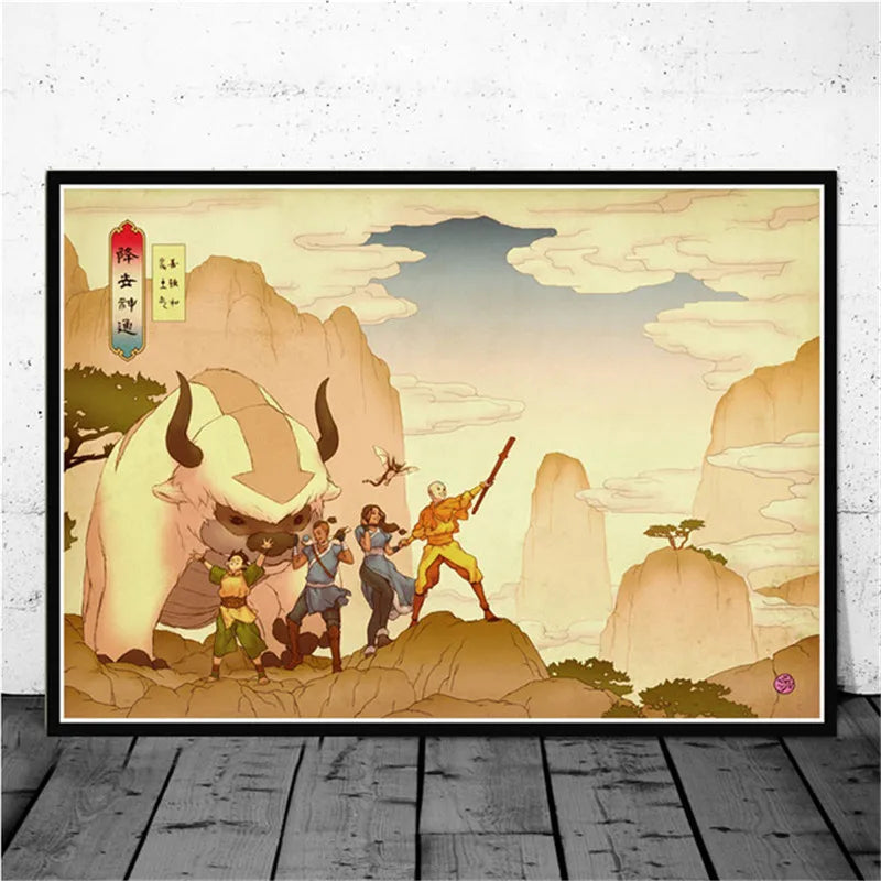 Avatar The Last Airbender Aang Fight Anime Art Poster Canvas Painting Wall Picture For Home Decor Posters and Prints