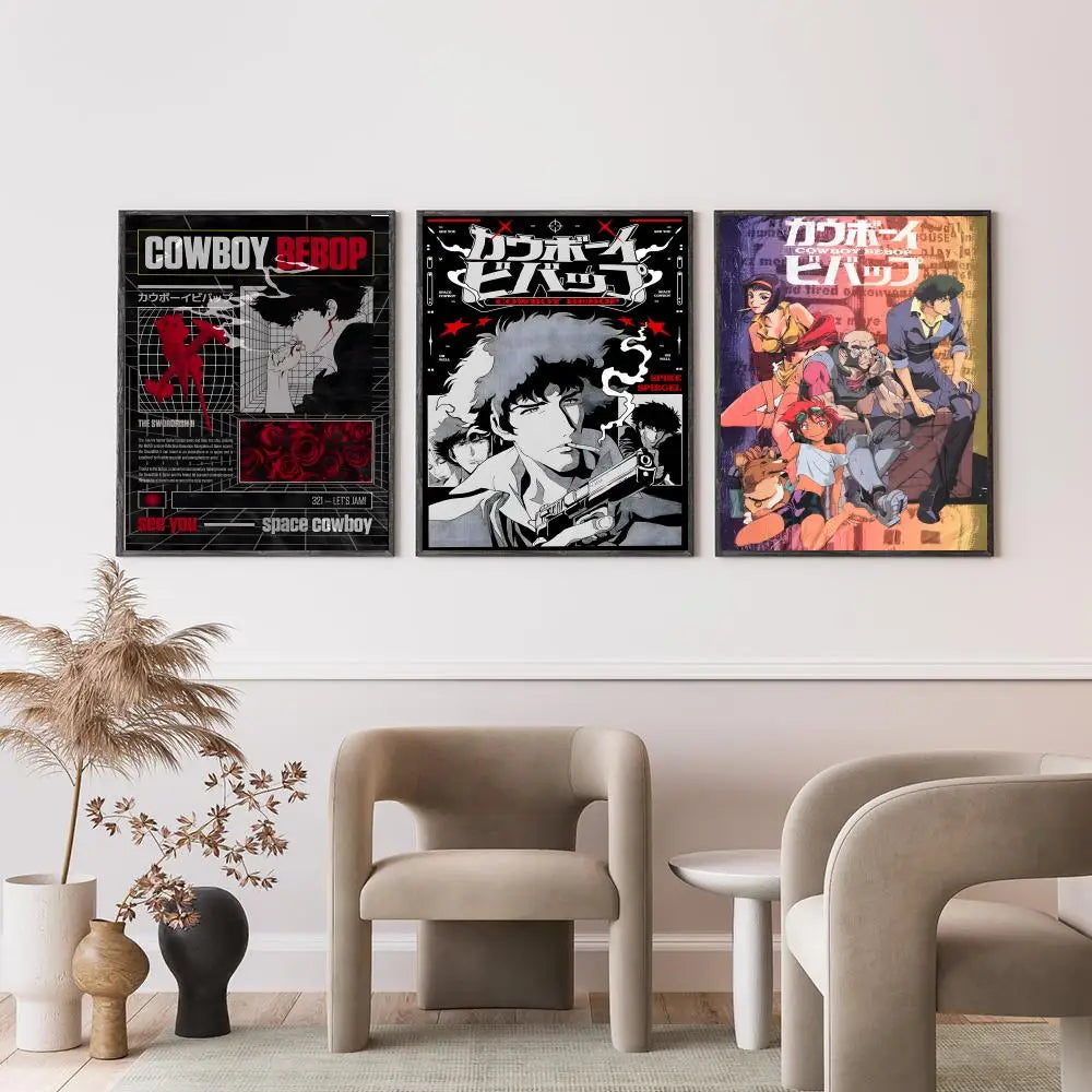 Anime C-Cowboy BebopS Poster HD Versatile Waterproof Wall Decor Self Adhesive Perfect for Any Room & Ideal Gift