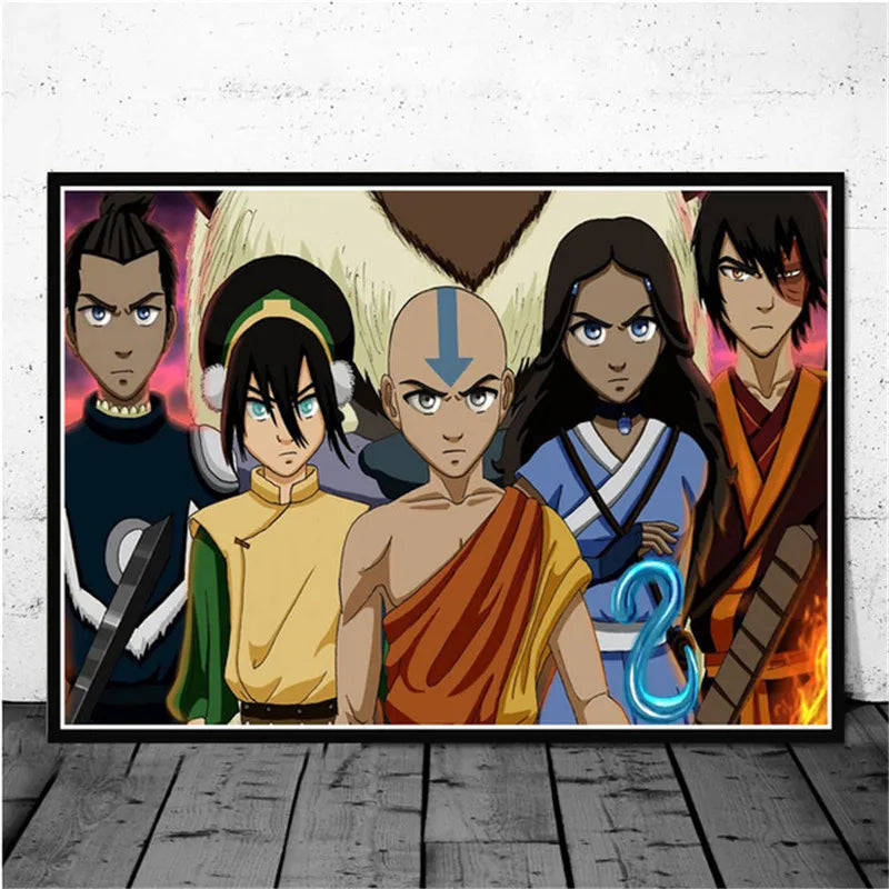 Avatar The Last Airbender Aang Fight Anime Art Poster Canvas Painting Wall Picture For Home Decor Posters and Prints