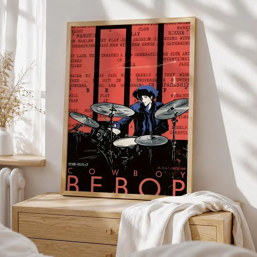 Anime Cowboy Bebop Poster HD art sticky wall waterproof home living room bedroom bar aesthetic decoration