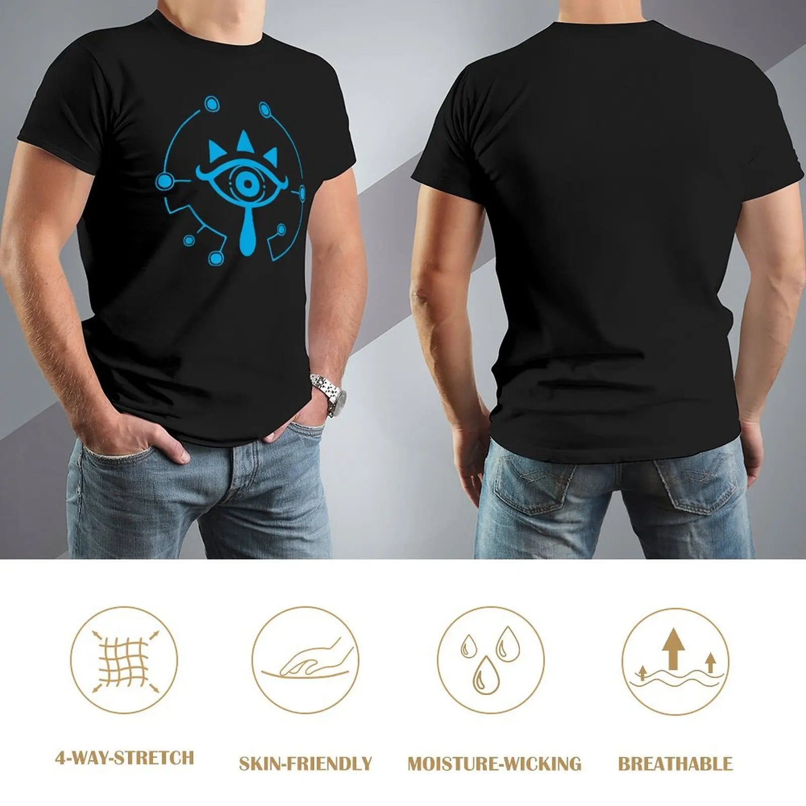 Zelda breath of the wild sheikah eye logo T-Shirt designer shirts for a boy black t-shirts for men