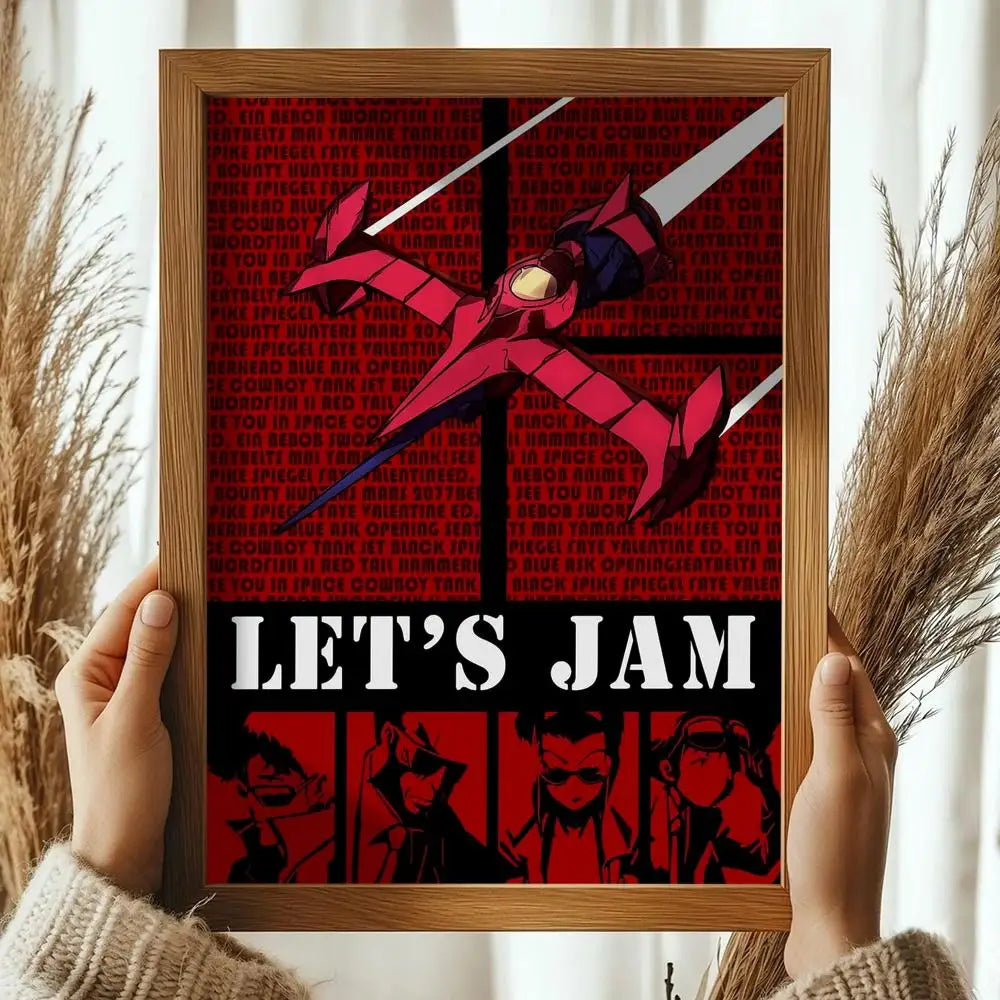 Classic Anime C_Cowboy B_Bebop Poster Decorative Wall Art Stickers Mural Photo Print for Home Living Room Hallway Decor