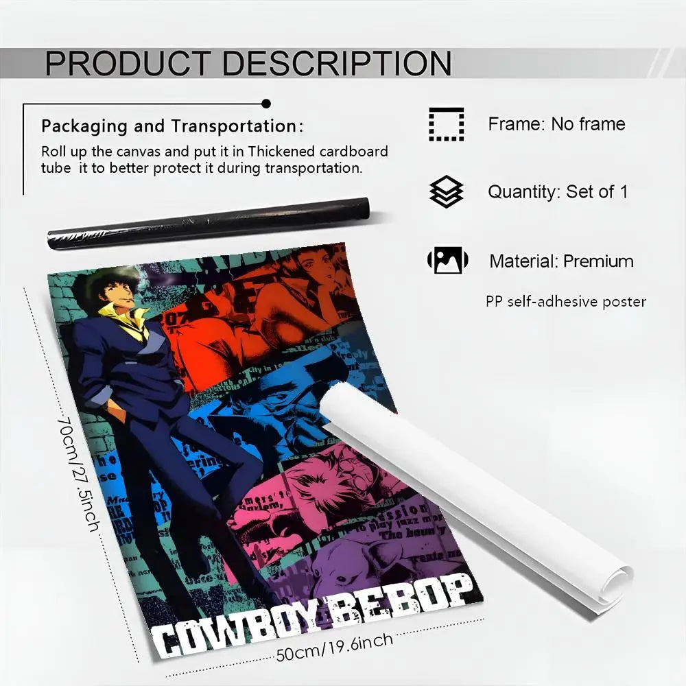 Anime Cowboy Bebop Poster HD art sticky wall waterproof home living room bedroom bar aesthetic decoration