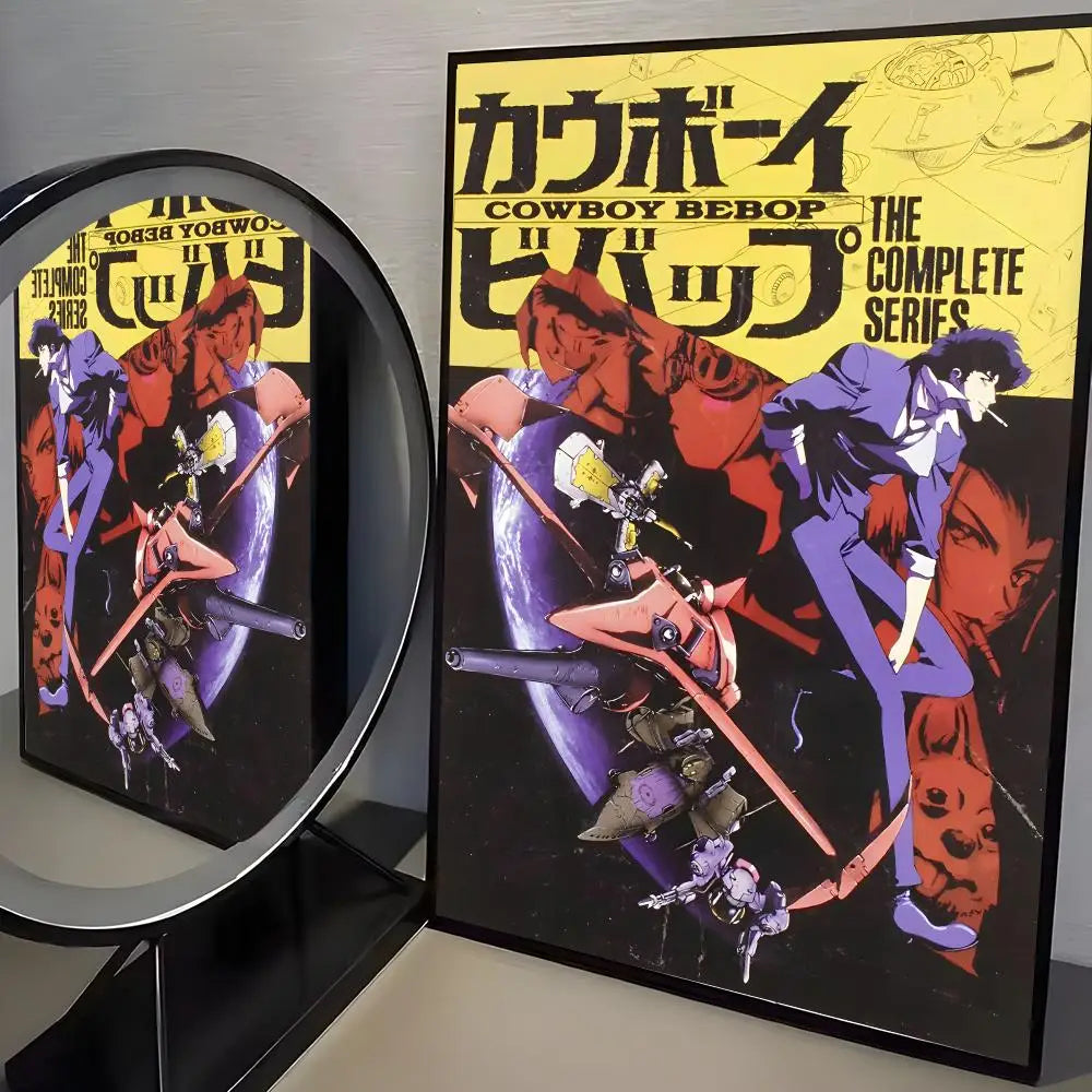 Anime C-cowboy Bebop Poster Modern PP Paper Wall Art Sticker Minimalist Decorative for Cafe Office Bar Home Wall Decor Gift