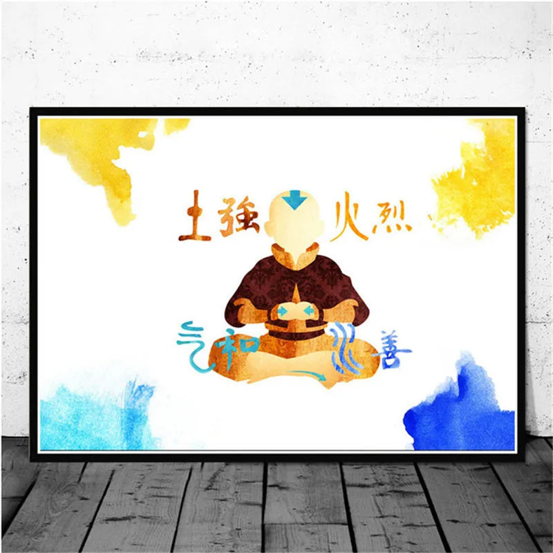 Avatar The Last Airbender Aang Fight Anime Art Poster Canvas Painting Wall Picture For Home Decor Posters and Prints