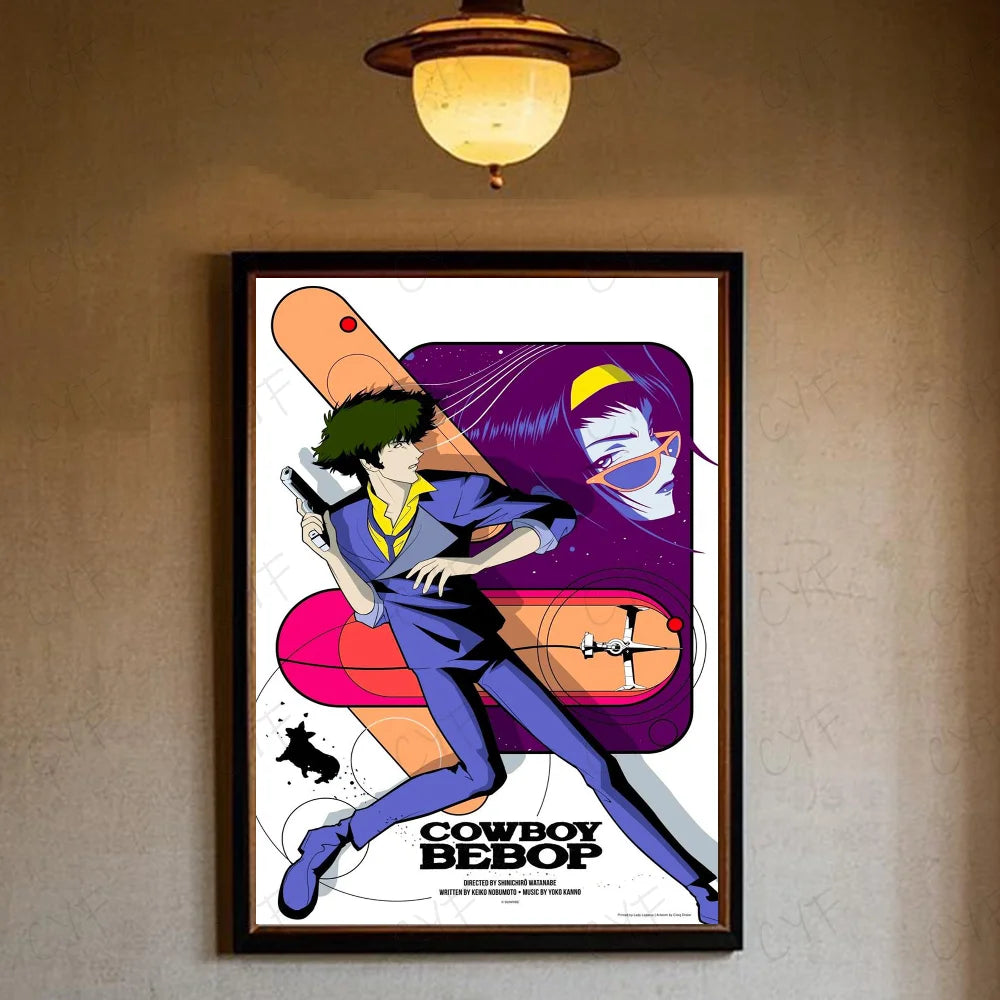 Anime C-Cowboy B-Bebop Poster Poster Wall Art Painting For Home Room Decoration Bedroom Wall Decor Canvases Waterproof Posters