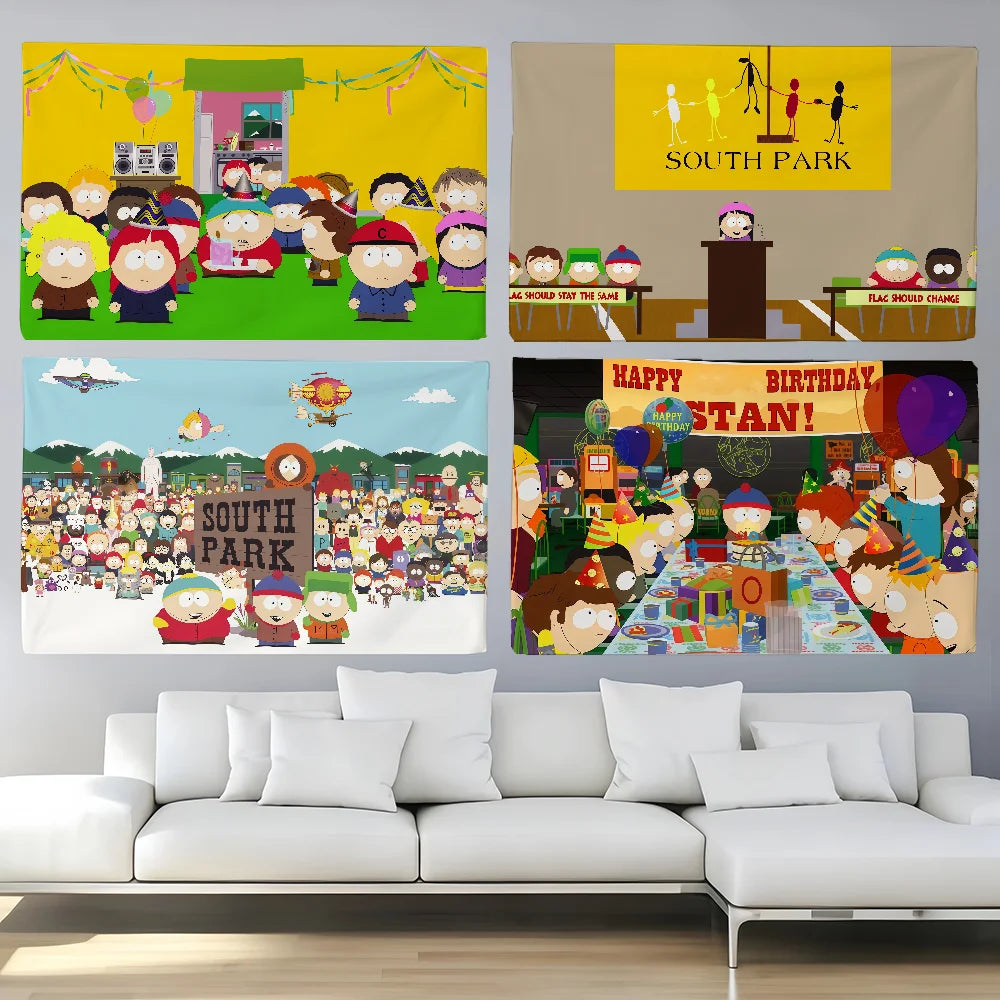 S-SOUTH Cartoon PARK flag For Decoration Outdoor Picnic  Hanging Home Camping Party Banner