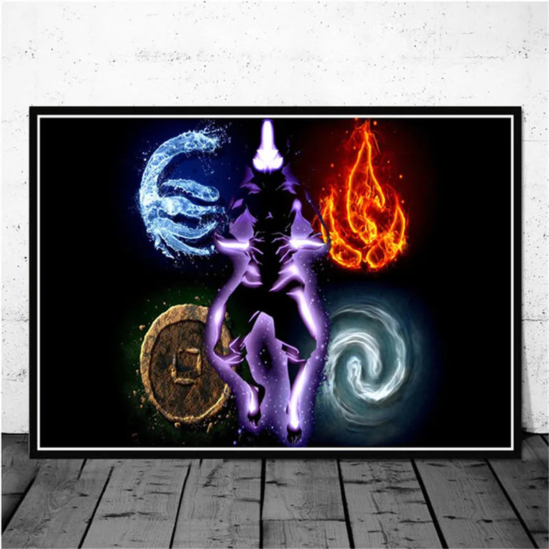 Avatar The Last Airbender Aang Fight Anime Art Poster Canvas Painting Wall Picture For Home Decor Posters and Prints
