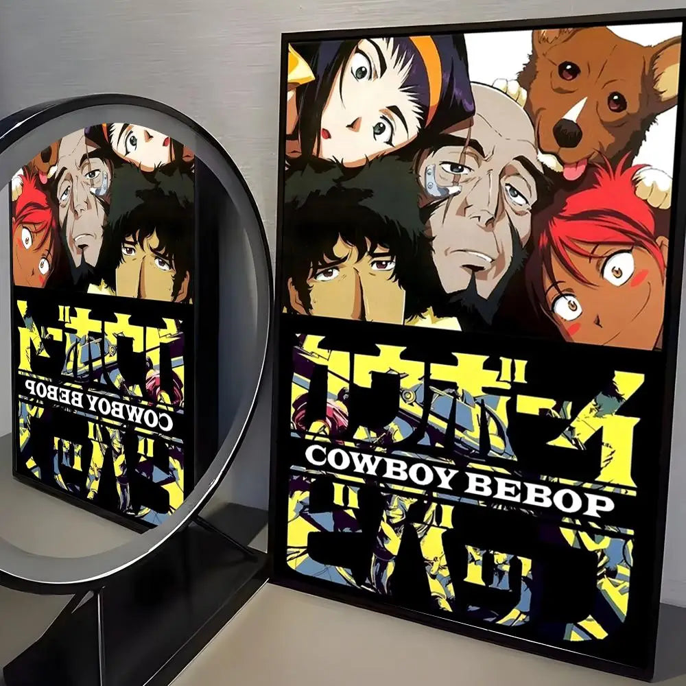 Anime C-cowboy Bebop Poster Modern PP Paper Wall Art Sticker Minimalist Decorative for Cafe Office Bar Home Wall Decor Gift