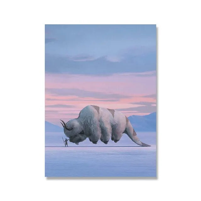 Avatar The Last Airbender Canvas Print  Minimalist Anime Wall Art Poster for Living Room Home Decor