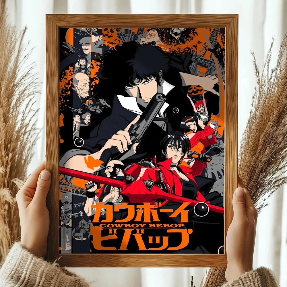 Classic Anime C_Cowboy B_Bebop Poster Decorative Wall Art Stickers Mural Photo Print for Home Living Room Hallway Decor