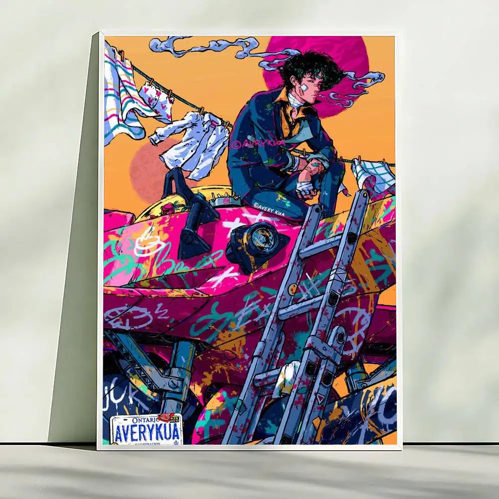 Hot Japan Anime Cowboy Bebop Poster HD Quality Wall Art Retro Posters For Home Room Wall Decor Kawaii Room Decor