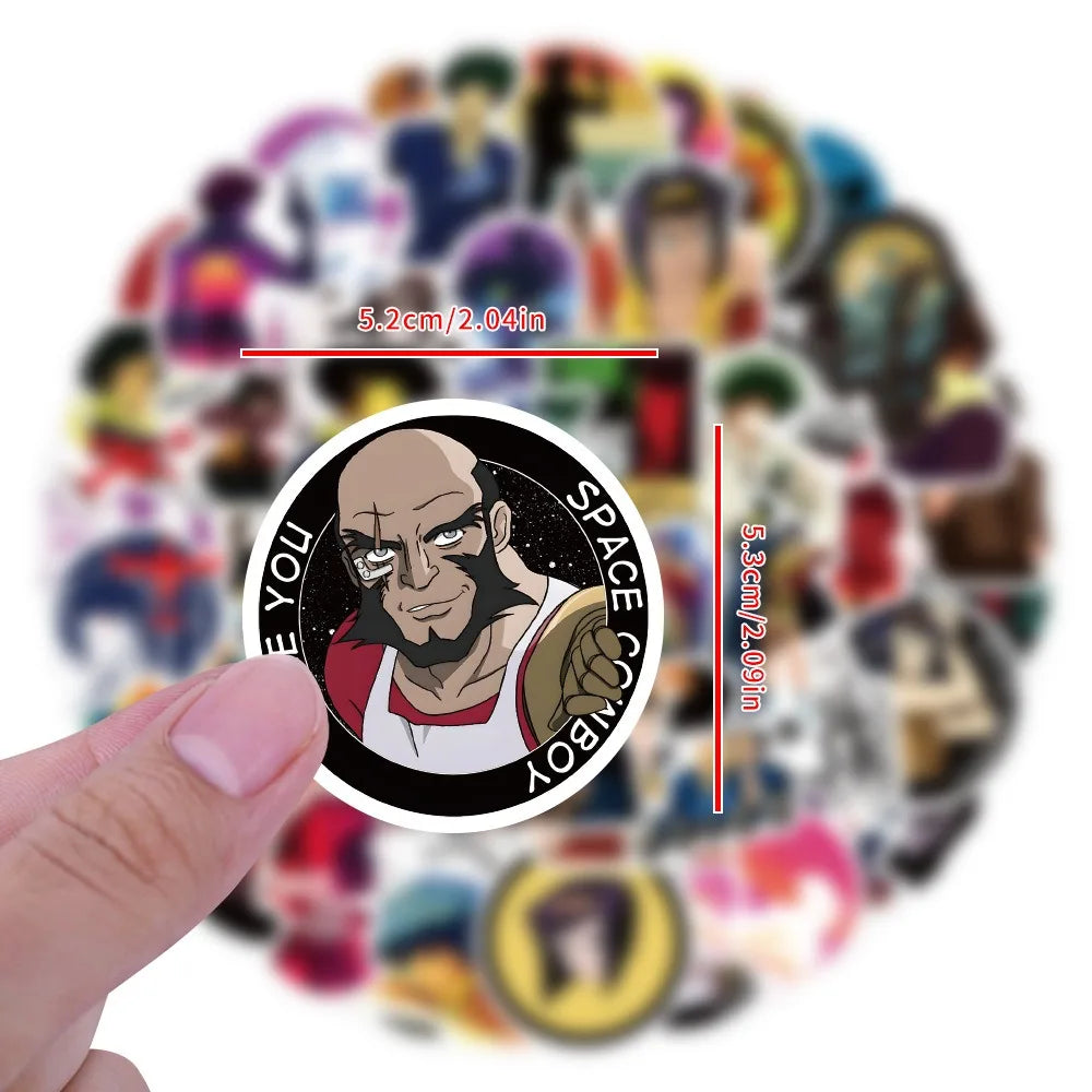 60pcs Anime Cowboy Bebop Graffiti Stickers Luggage Water Cup Stationery Car Scooter Laptop Refrigerator Decoration DIY Decals