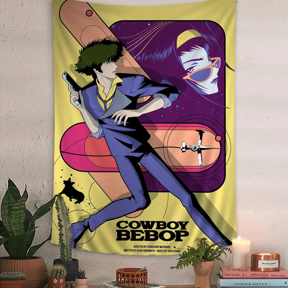C-Cowboy Bebop Cartoon Tapestry Wall Hanging Decoration Household Home Decor