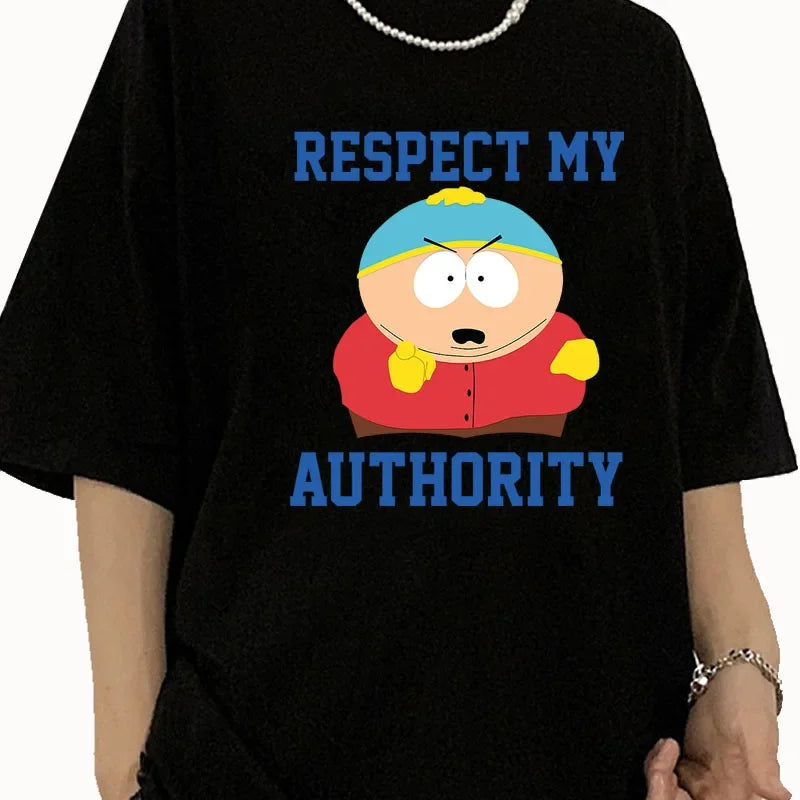 Crazy South Park T-shirts Men Women Funny Cartoon Cute Comic Summer Cotton Casual Short Sleeve Round Neck Clothing Loose Tops