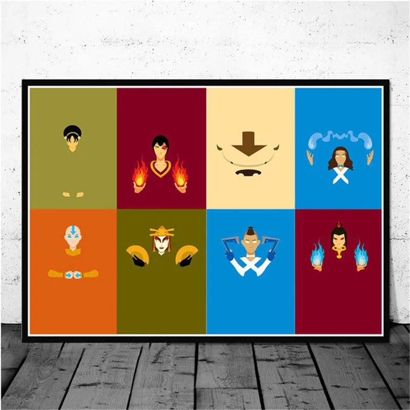 Avatar The Last Airbender Aang Fight Anime Art Poster Canvas Painting Wall Picture For Home Decor Posters and Prints