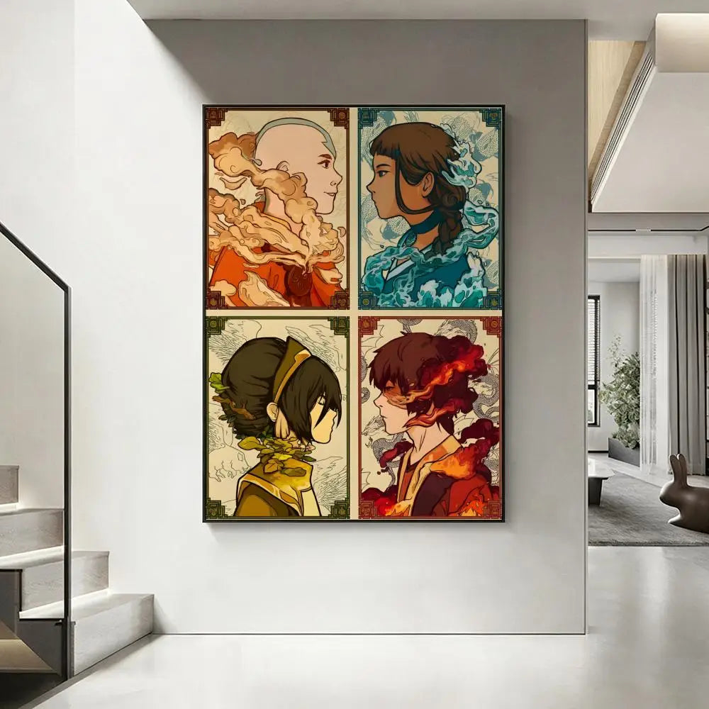 Cartoon A-Avatar Last A-Airbender Poster HD art, waterproof, sticky wall, home decoration (living room, bedroom, bar), aesthetic
