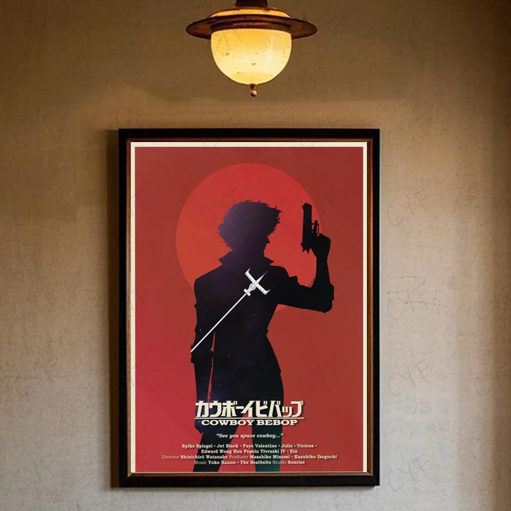 Anime C-Cowboy B-Bebop Poster Poster Wall Art Painting For Home Room Decoration Bedroom Wall Decor Canvases Waterproof Posters