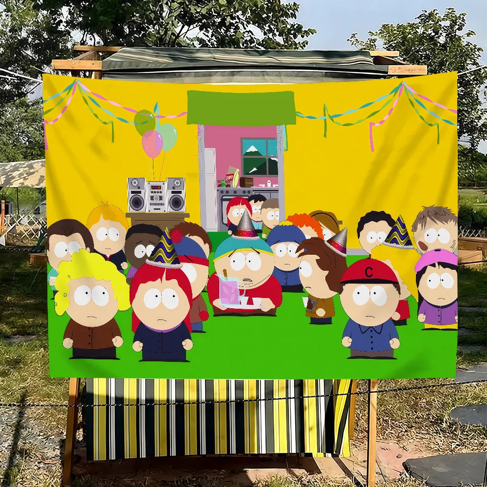 S-SOUTH Cartoon PARK flag For Decoration Outdoor Picnic  Hanging Home Camping Party Banner