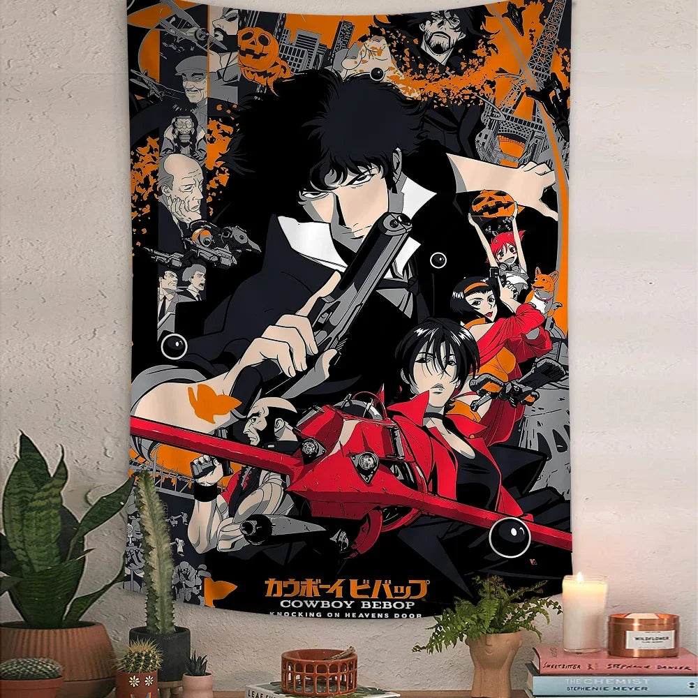 C-Cowboy Bebop Cartoon Tapestry Wall Hanging Decoration Household Home Decor