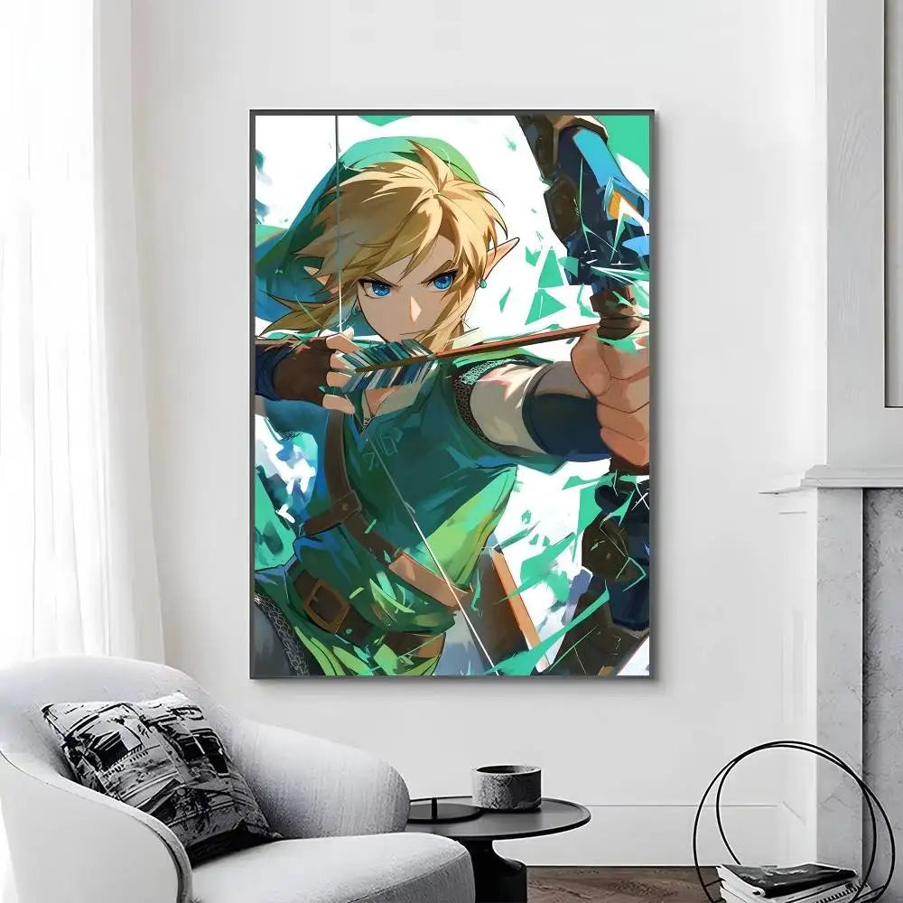 Game L-Legend of Z-elda Cool Breath of The Wild Posters Self Adhesive Waterproof Ideal For Living Room Bedroom Bar Decoration