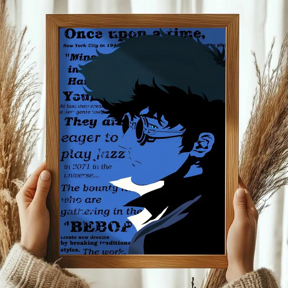 Classic Anime C_Cowboy B_Bebop Poster Decorative Wall Art Stickers Mural Photo Print for Home Living Room Hallway Decor