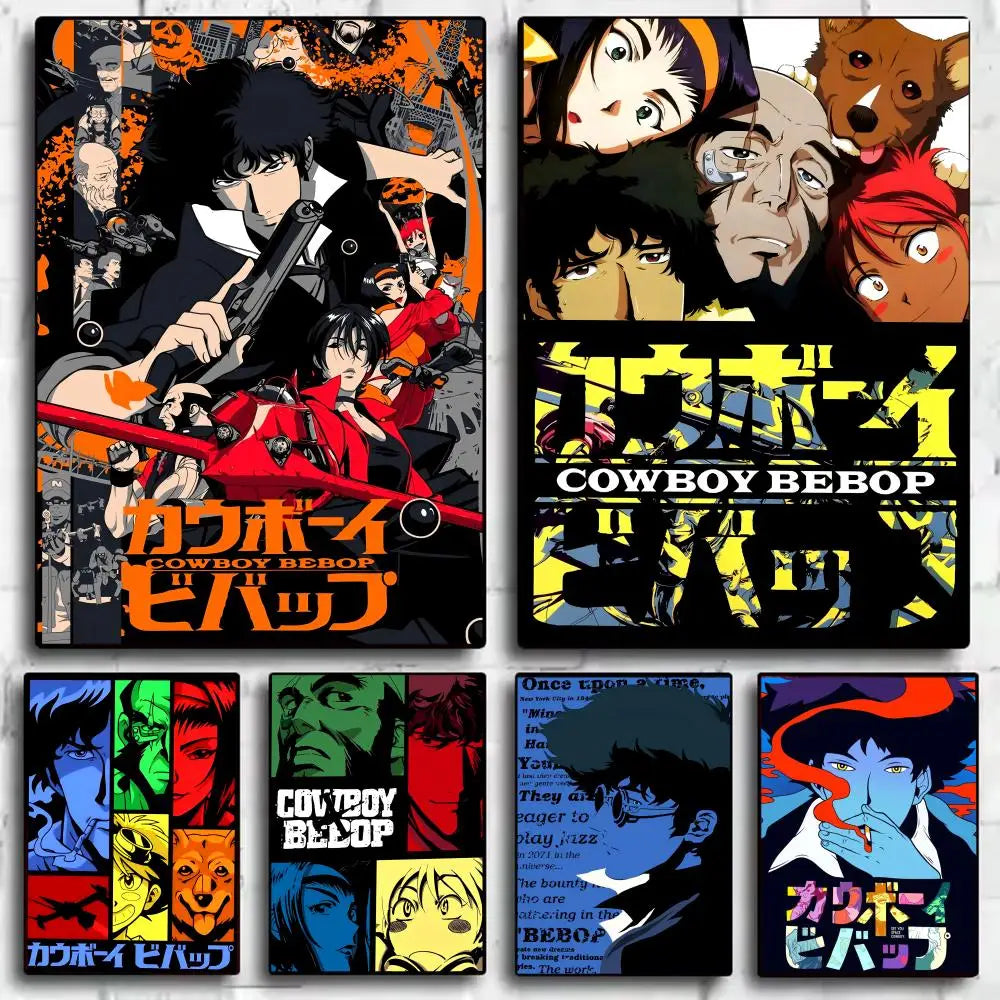 Classic Anime C_Cowboy B_Bebop Poster Decorative Wall Art Stickers Mural Photo Print for Home Living Room Hallway Decor