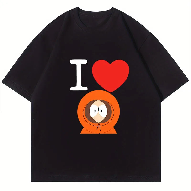 Crazy South Park T-shirts Men Women Funny Cartoon Cute Comic Summer Cotton Casual Short Sleeve Round Neck Clothing Loose Tops