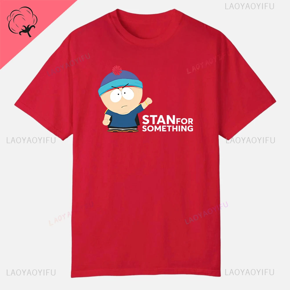 S-South Park Custom Clothes Funny Tops Printed Cotton Short Sleeve Plain Tees Clothing Men Streetwear Graphic T-shirt Quality