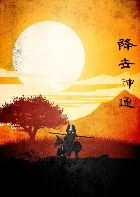 Avatar The Last Airbender Canvas Print  Minimalist Anime Wall Art Poster for Living Room Home Decor